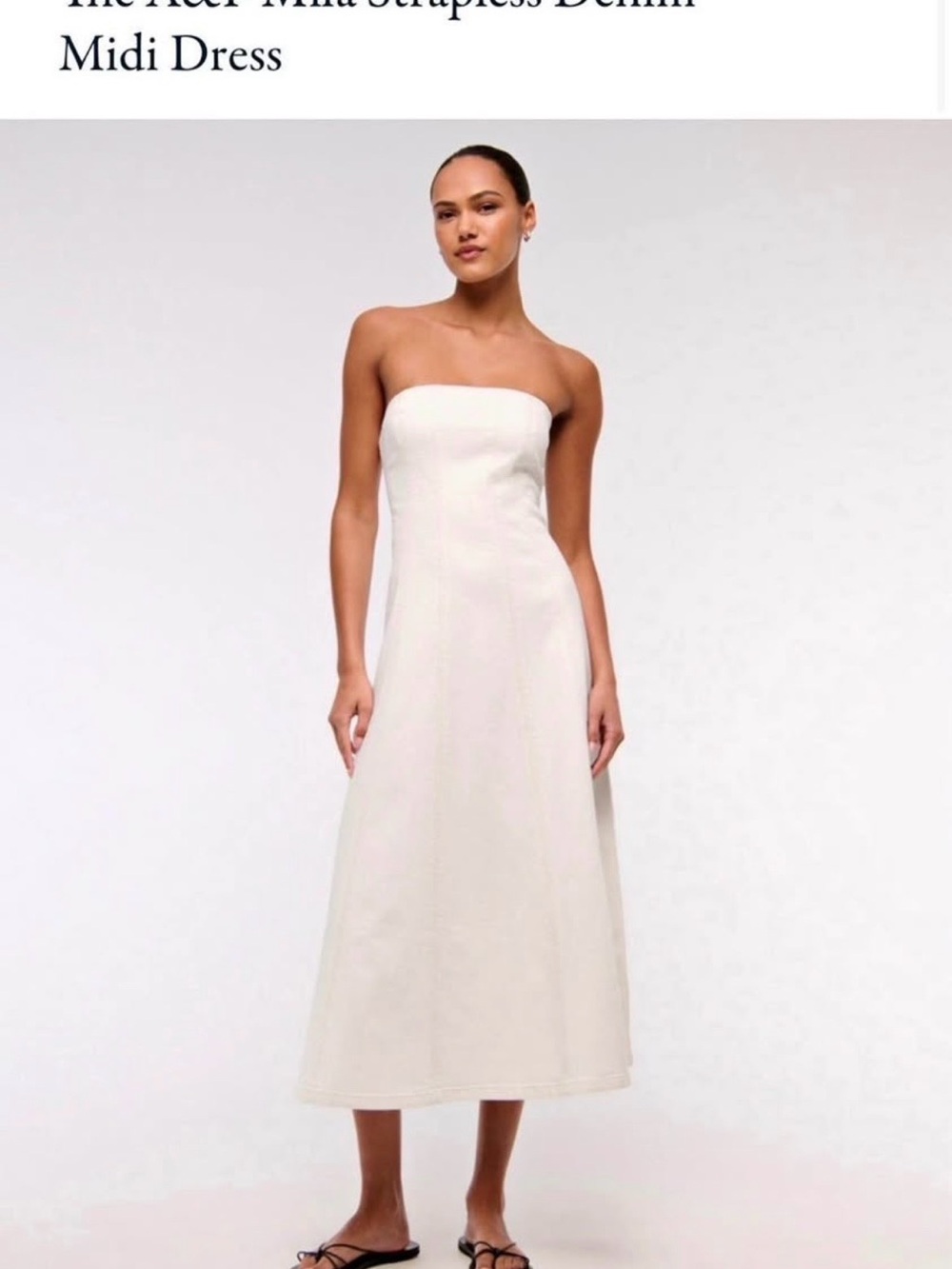 Abercrombie Strapless Cream Midi Dress